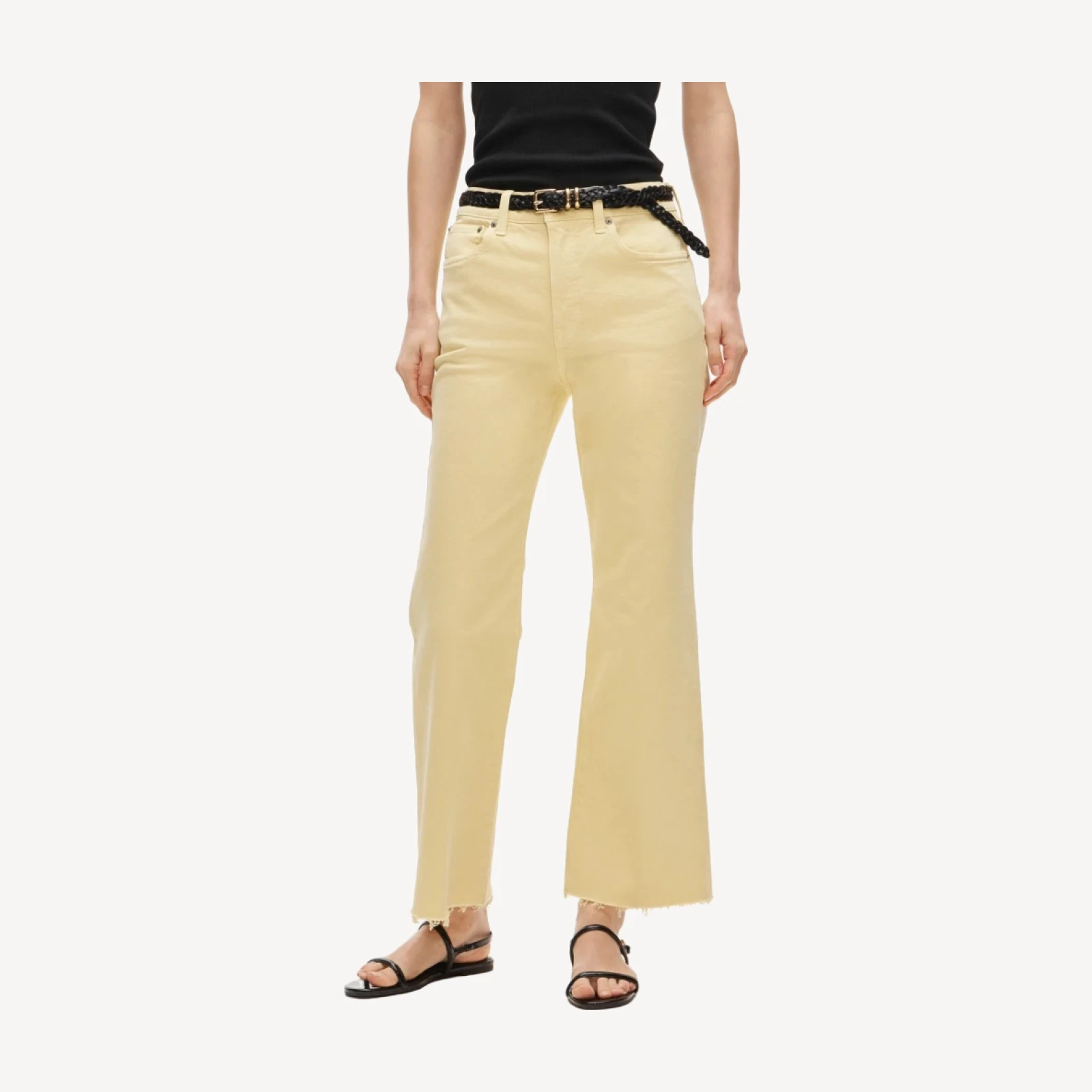 Garment-dyed Charley kickout cropped jean