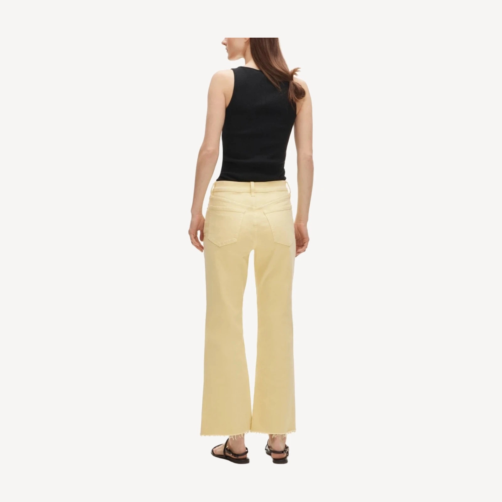 Garment-dyed Charley kickout cropped jean