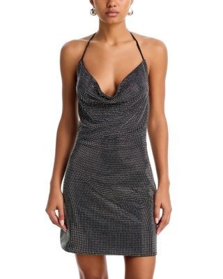Aqua Crystal Embellished Mini Dress - Exclusive