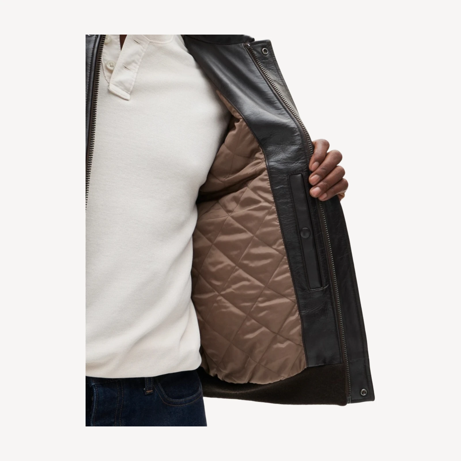 Flight jacket in Italian leather