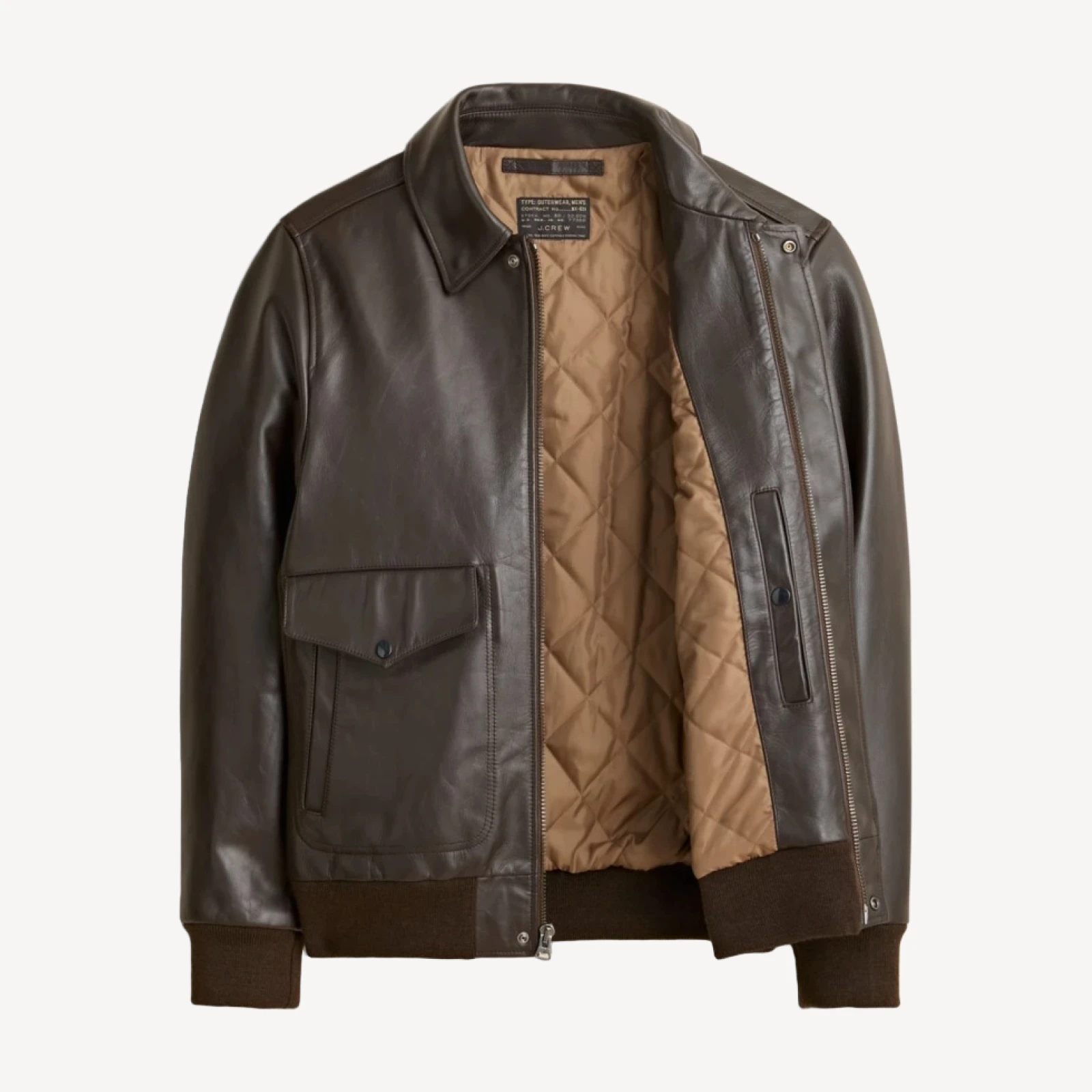 Flight jacket in Italian leather