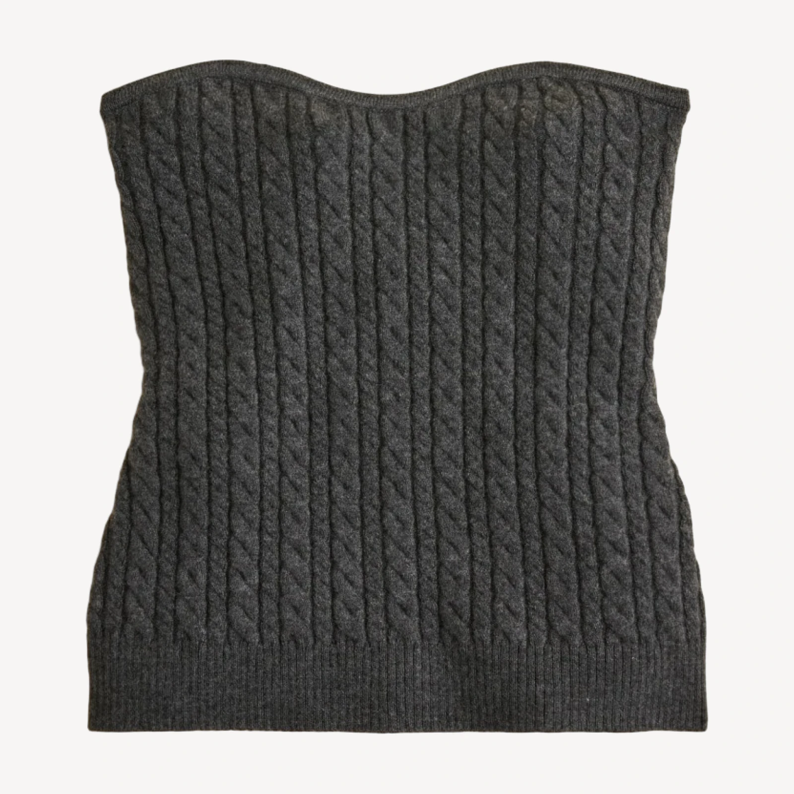 Cable-knit tube top in merino wool