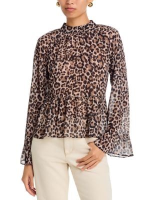 Aqua Mock Neck Bell Sleeve Top - Exclusive