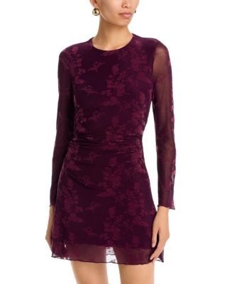 Aqua Floral Jacquard Mesh Mini Dress - Exclusive