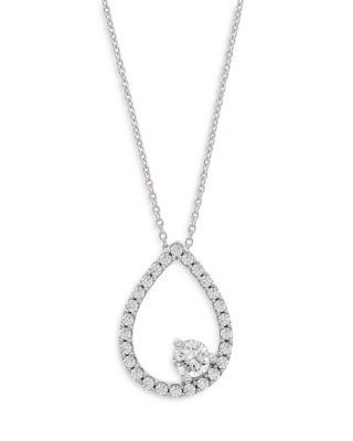 Bloomingdale's Fine Collection Diamond Teardop Pendant Necklace in 14K White Gold, 0.25 tcw