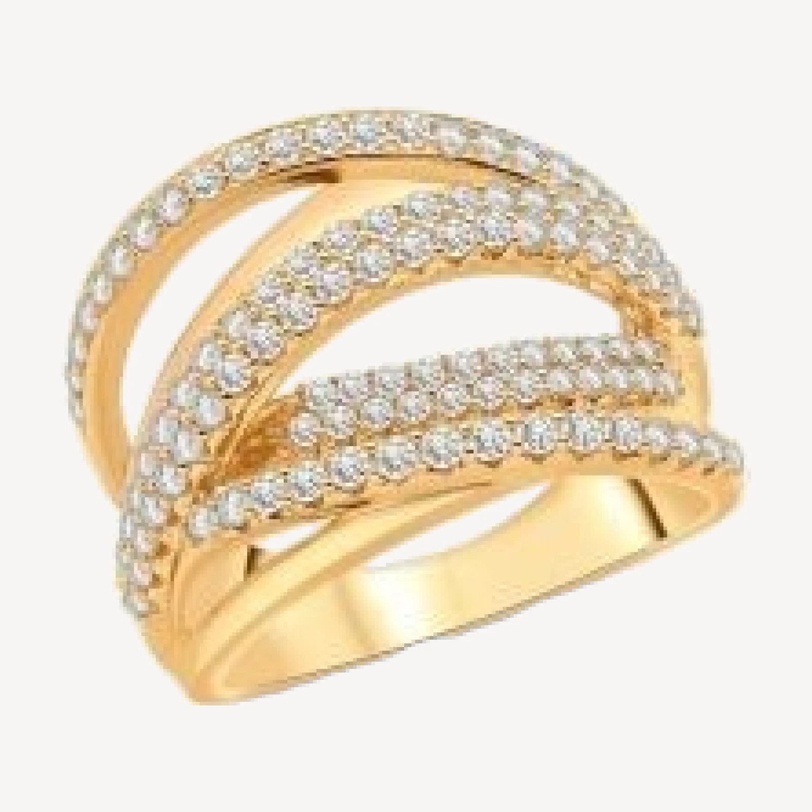 Bloomingdale's Fine Collection Diamond Crossover Ring in 14K Yellow Gold, 1.0 tcw