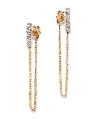 Bloomingdale's Fine Collection Diamond Vertical Bar Chain Earrings in 14K Yellow Gold, 0.25 tcw
