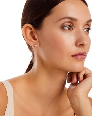 Bloomingdale's Fine Collection Diamond Heart Cluster Chain Earrings in 14K Rose Gold, 0.16 tcw