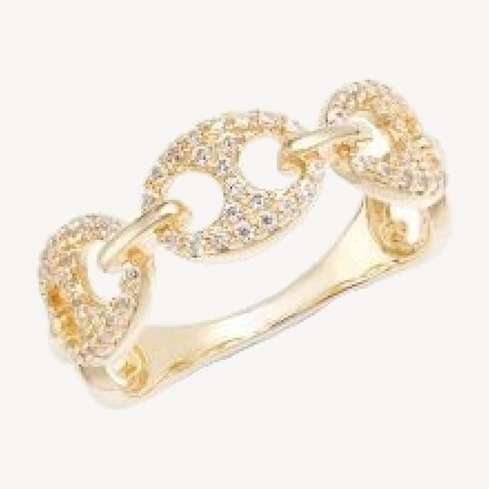 Bloomingdale's Fine Collection Diamond Pave Mariner Link Ring in 14K Yellow Gold, 0.30 tcw