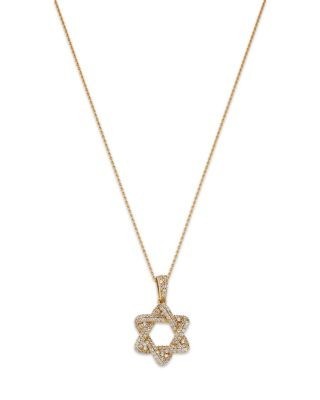 Bloomingdale's Fine Collection Diamond Star of David Pendant Necklace in 14K Yellow Gold, 0.33 tcw