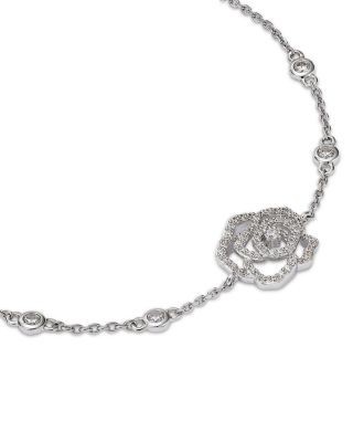 Bloomingdale's Fine Collection Diamond Flower Station Bracelet in 14K White Gold, 0.33 tcw