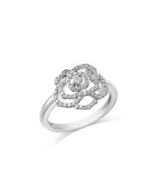 Bloomingdale's Fine Collection Diamond Flower Ring in 14K White Gold, 0.33 tcw
