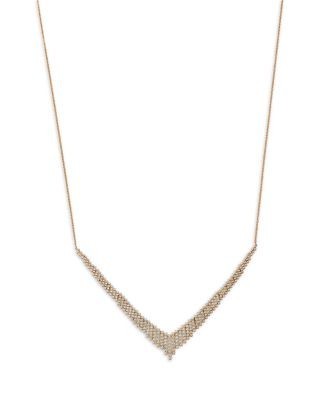 Bloomingdale's Fine Collection Diamond Chevron Necklace in 14K Yellow Gold, 1.0 tcw