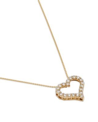 Bloomingdale's Fine Collection Diamond Open Heart Pendant Necklace in 14K Yellow Gold, 0.50 tcw
