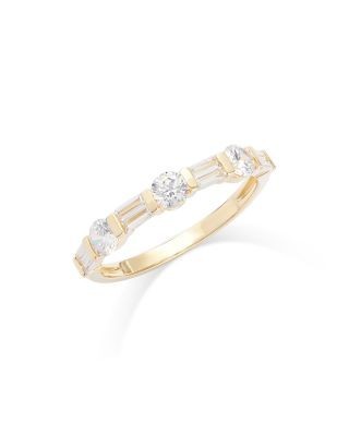 Bloomingdale's Fine Collection Diamond Round & Baguette Band in 14K Yellow Gold, 0.75 tcw