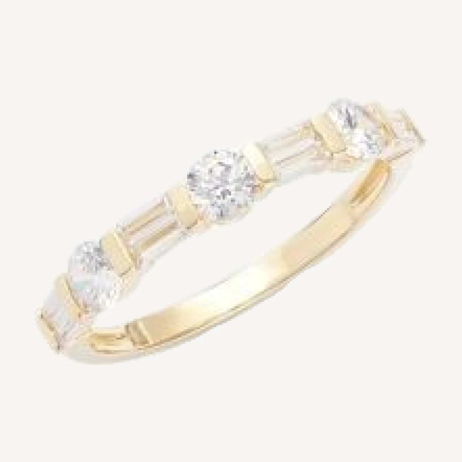 Bloomingdale's Fine Collection Diamond Round & Baguette Band in 14K Yellow Gold, 0.75 tcw