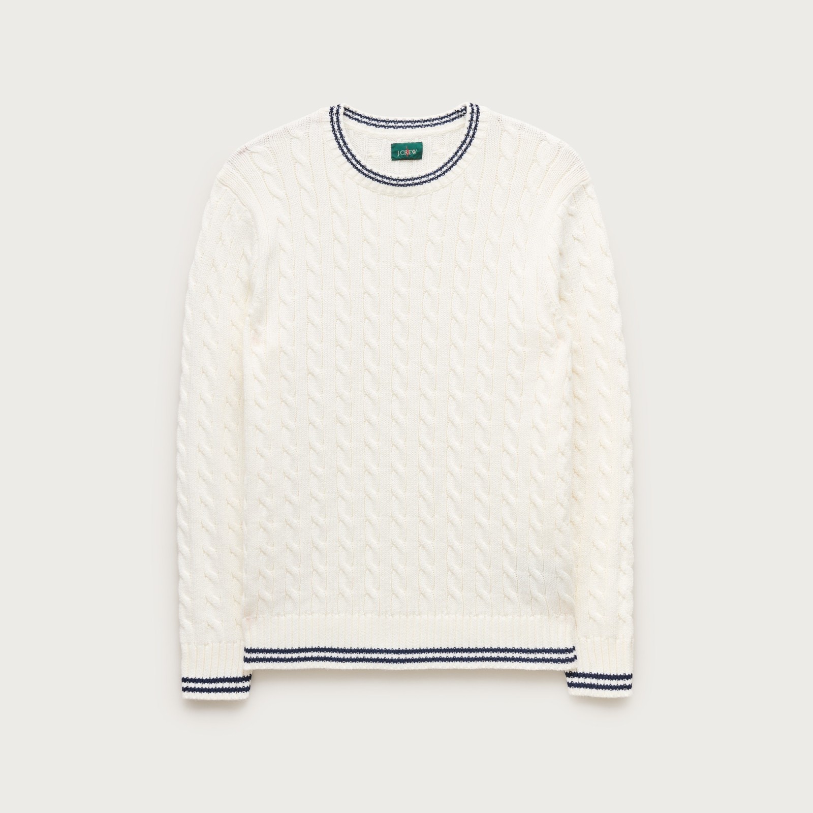 Heritage cotton tipped cable-knit sweater