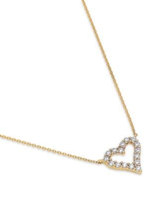 Bloomingdale's Fine Collection Diamond Heart Pendant Necklace in 14K Yellow Gold, 0.16 tcw