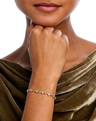 Bloomingdale's Fine Collection Diamond Clover Station Bracelet in 14K Yellow Gold, 1.0 tcw