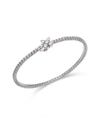 Bloomingdale's Fine Collection Diamond Clover Tennis Bracelet in 14K White Gold, 2.0 tcw
