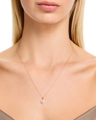 Bloomingdale's Fine Collection Diamond Clover Pendant Necklace in 14K Yellow Gold, 0.25 tcw