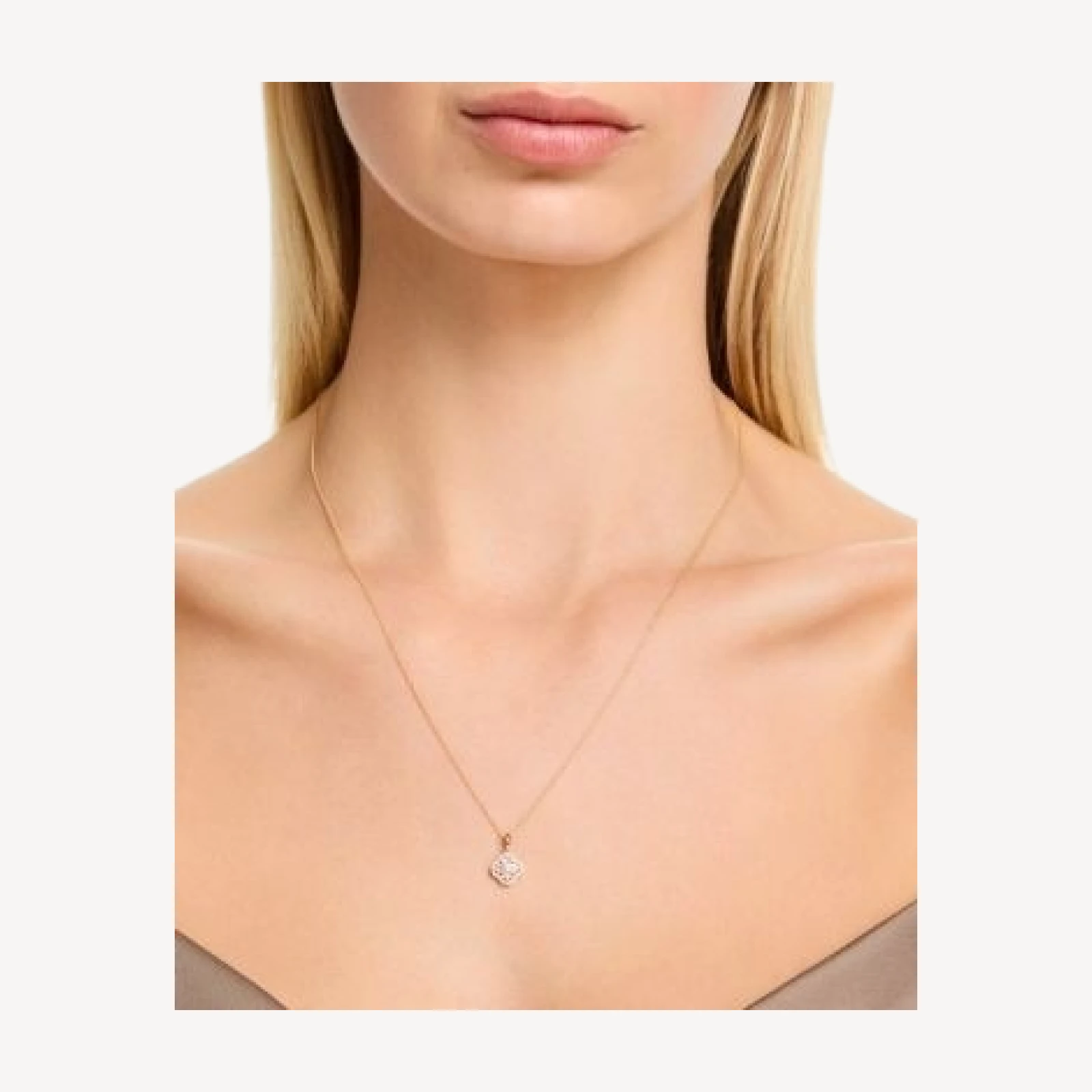 Bloomingdale's Fine Collection Diamond Clover Pendant Necklace in 14K Yellow Gold, 0.25 tcw