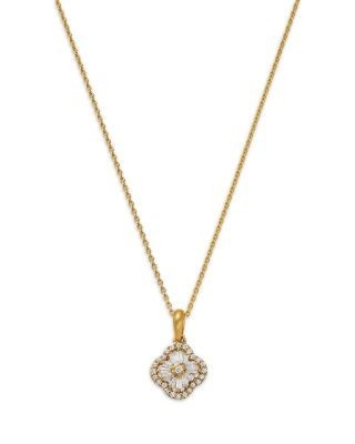 Bloomingdale's Fine Collection Diamond Clover Pendant Necklace in 14K Yellow Gold, 0.25 tcw