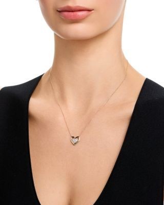 Bloomingdale's Fine Collection Diamond Pave Heart Pendant Necklace in 14K Yellow Gold, 0.15 tcw