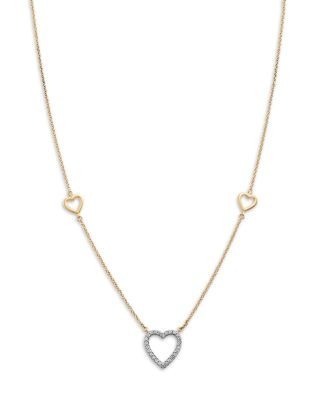 Bloomingdale's Fine Collection Diamond Heart Pendant Necklace in 14K Yellow Gold, 0.15 tcw