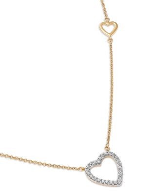 Bloomingdale's Fine Collection Diamond Heart Pendant Necklace in 14K Yellow Gold, 0.15 tcw