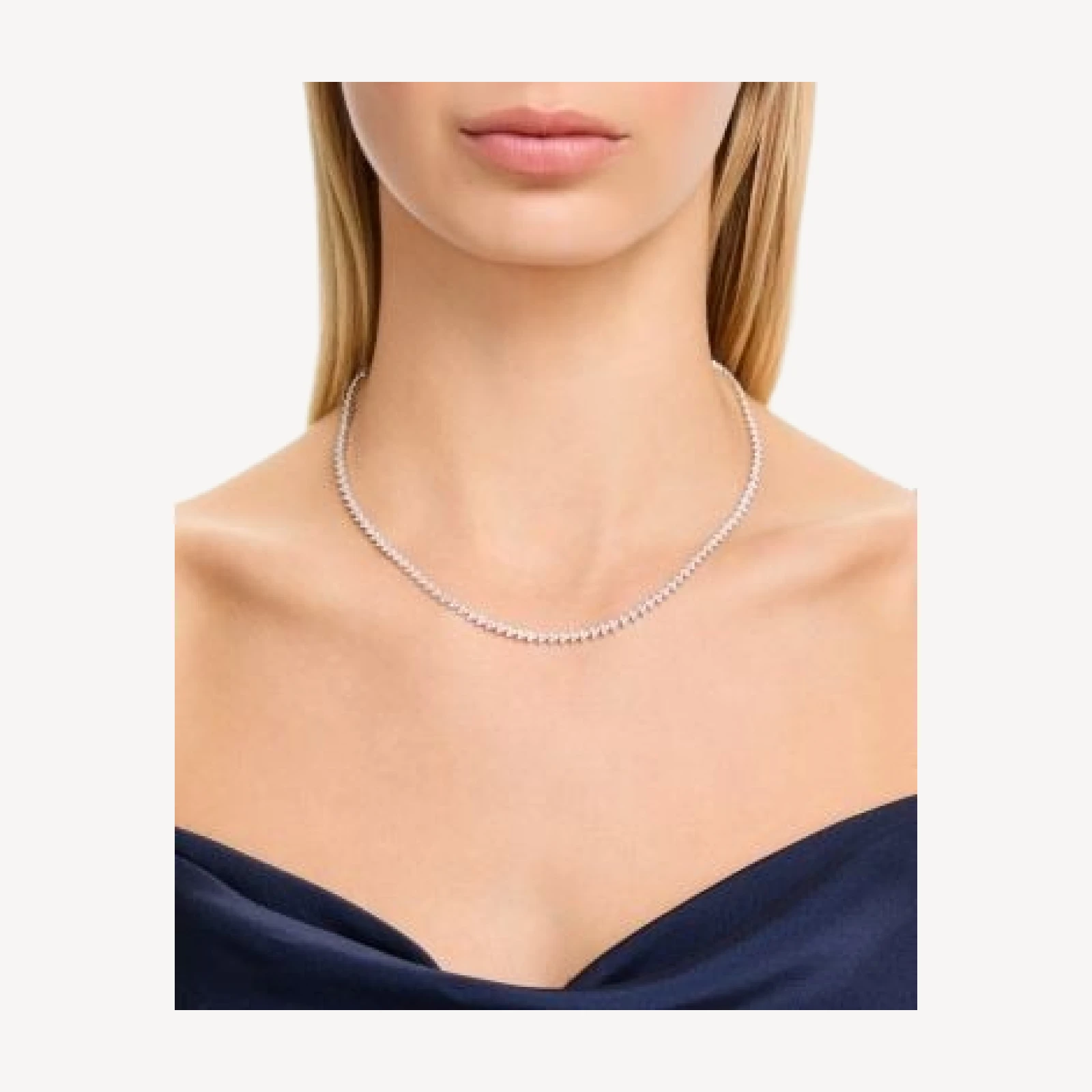 Bloomingdale's Fine Collection Diamond Cluster Tennis Necklace in 14K White Gold, 5.0 tcw