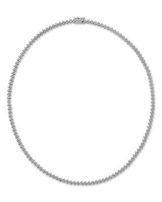 Bloomingdale's Fine Collection Diamond Cluster Tennis Necklace in 14K White Gold, 5.0 tcw
