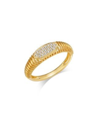 Bloomingdale's Fine Collection Diamond Textured Pave Band in 14K Yellow Gold, 0.10 tcw