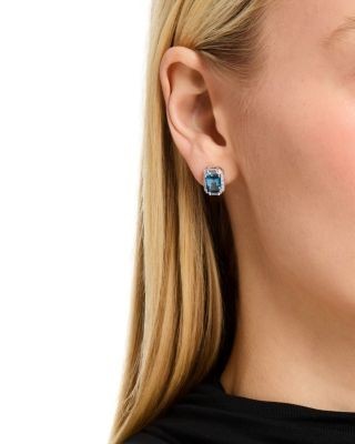 Bloomingdale's Fine Collection London Blue Topaz & Diamond Halo Stud Earrings in 14K White Gold