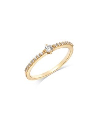 Bloomingdale's Fine Collection Diamond Pave Band Stacking Ring in 14K Yellow Gold, 0.25 tcw