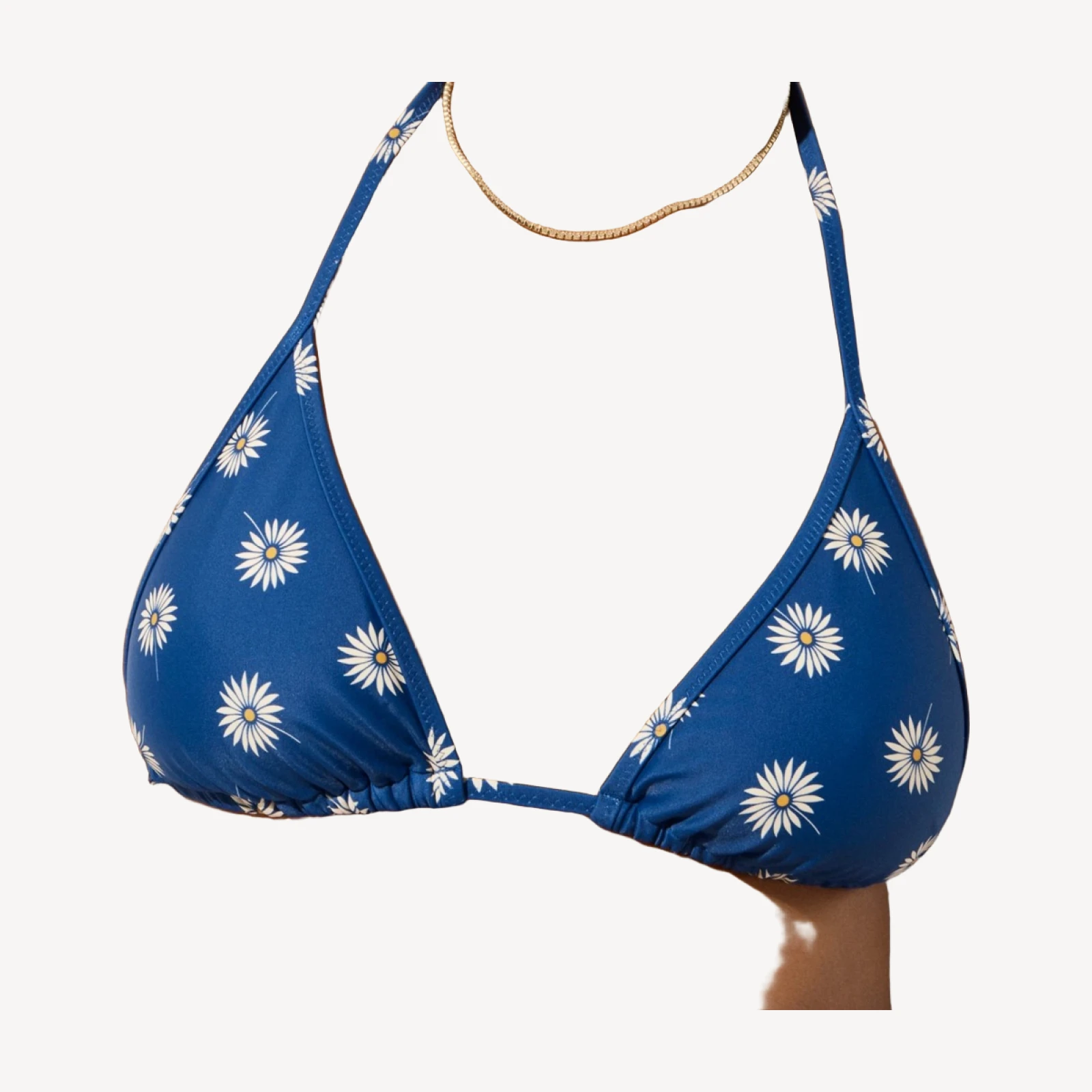 Perfect string bikini top in daisy print