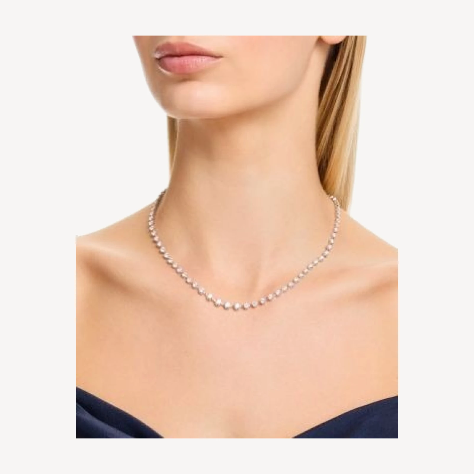 Bloomingdale's Fine Collection Certified Diamond Graduated Tennis Necklace in 14K White Gold, 7.0 tcw
