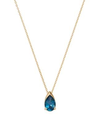Bloomingdale's Fine Collection London Blue Topaz Pendant Necklace in 14K Yellow Gold, 18