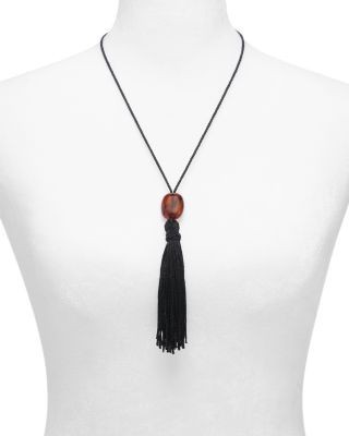 Aqua Tassel Cord Necklace, 44 - Exclusive