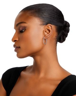 Inside Out Diamond Hoop Earrings in 14K White Gold, 0.50 tcw