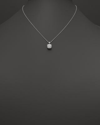 Diamond Cluster Pendant Necklace in 14K White Gold, 0.50 tcw