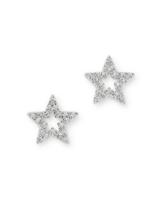 Bloomingdale's Fine Collection Diamond Star Stud Earrings in 14K White Gold, 0.10 tcw