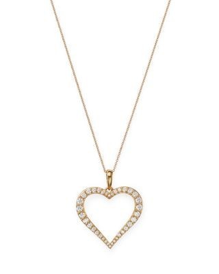 Bloomingdale's Fine Collection Diamond Heart Pendant Necklace in 14K Yellow Gold, 0.5 tcw