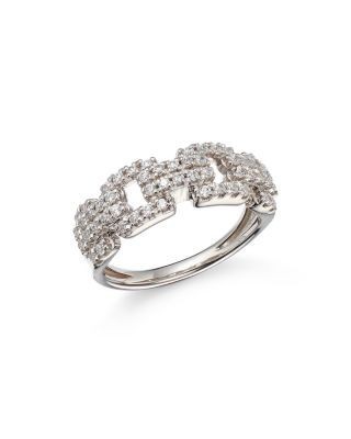 Bloomingdale's Fine Collection Diamond Pave Square Link Statement Ring in 14K White Gold, 0.5 tcw