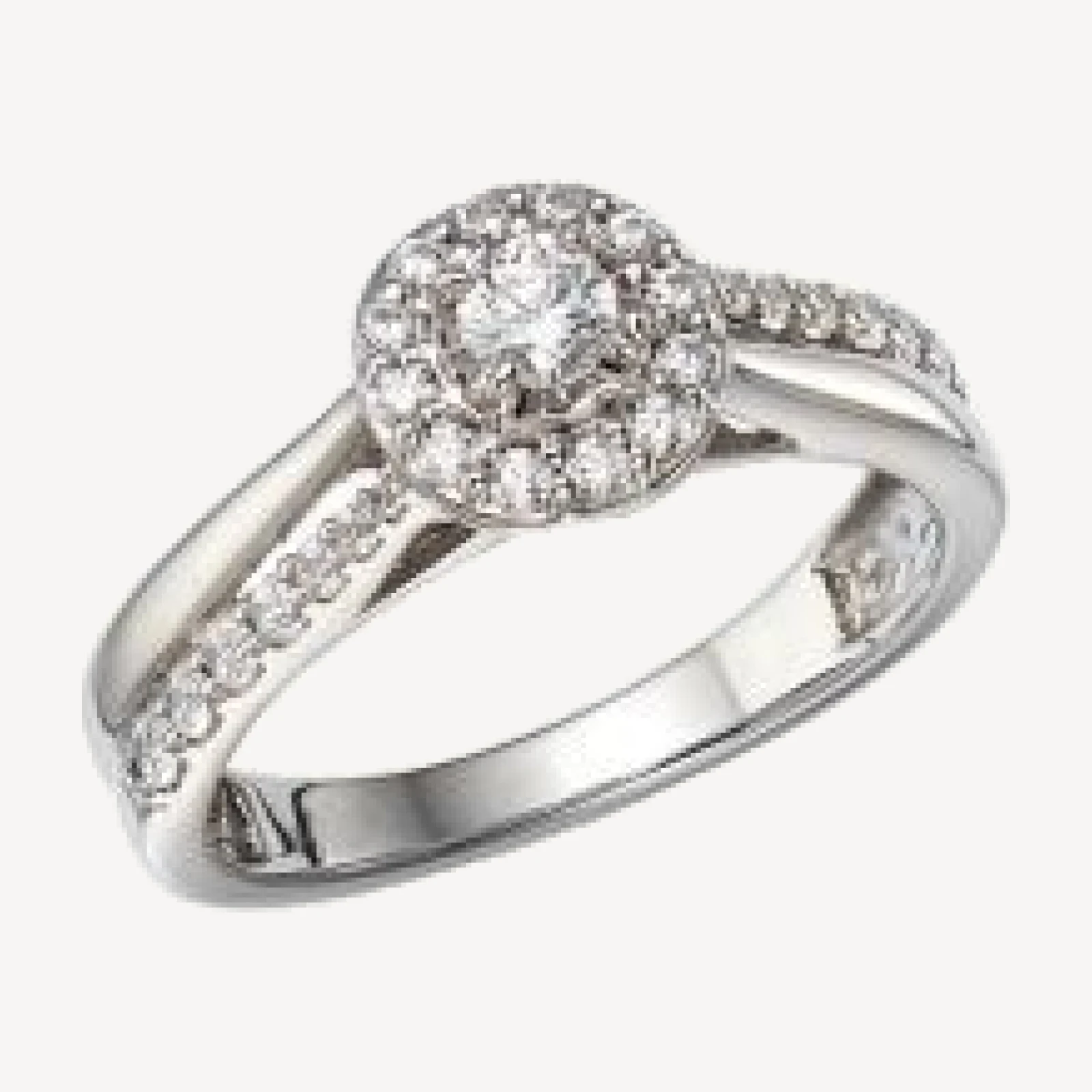 Bloomingdale's Fine Collection Diamond Halo Ring in 14K White Gold, 0.50 tcw