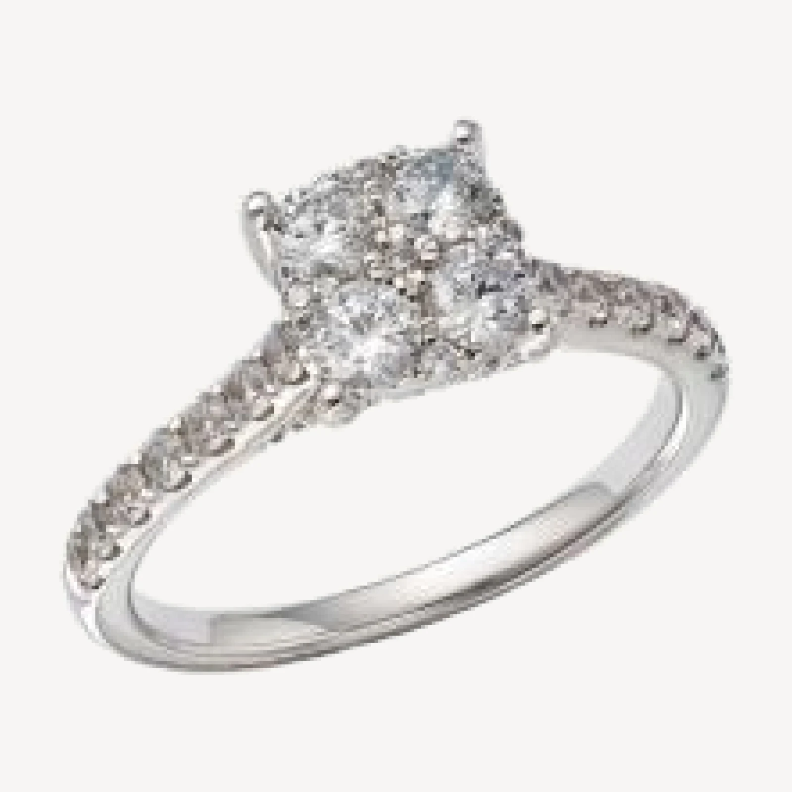 Bloomingdale's Fine Collection Diamond Cluster Engagement Ring in 14K White Gold, 1.00 tcw