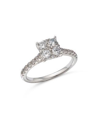 Bloomingdale's Fine Collection Diamond Cluster Engagement Ring in 14K White Gold, 1.00 tcw
