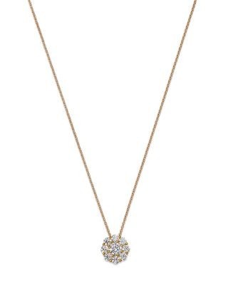 Bloomingdale's Fine Collection Diamond Flower Cluster Pendant Necklace in 14K Yellow Gold, 0.50 tcw