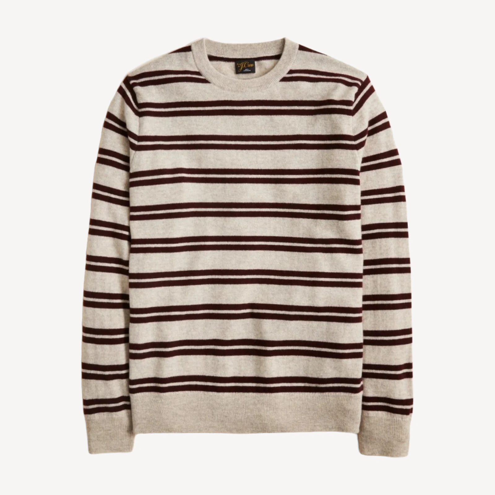 Cashmere crewneck sweater in double stripe