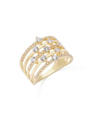 Bloomingdale's Fine Collection Diamond Multirow Statement Ring in 14K Yellow Gold, 1.0 tcw